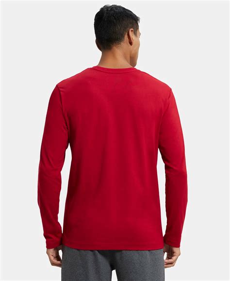 Buy Super Combed Cotton Rich Solid Round Neck Full Sleeve T-Shirt ...
