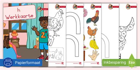 Graad R Klanke Persepsie Werkkaarte h (teacher made)