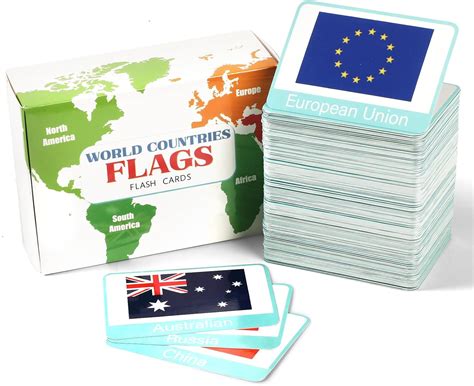 Amazon.com: 244PCS Countries of The World Flags Flash Cards Country Continent Capitals ...