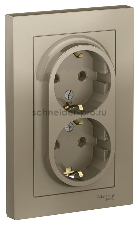 Розетка двойная с заземлением в сборе Schneider Electric Atlasdesign ...