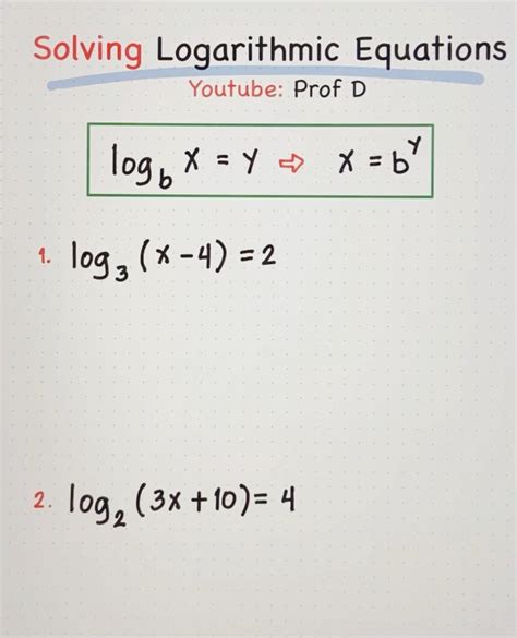 Image result for Solve Logarithmic Functions