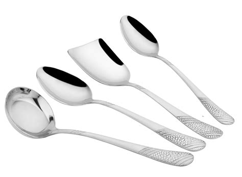 Buy Parage 4 Pieces Stainless Steel Serving Spoons Set for Dining Table ...