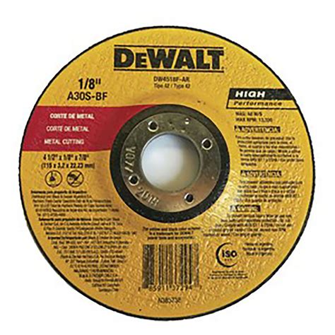 Disco Corte Metal 4 1/2X1/8X7/8 Cd Dewal - DEWALT - Kywi