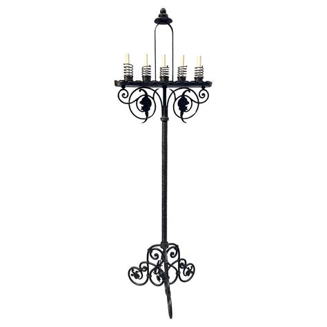 Antique Wrought Iron Ground Lamp, 1890s For Sale at 1stDibs