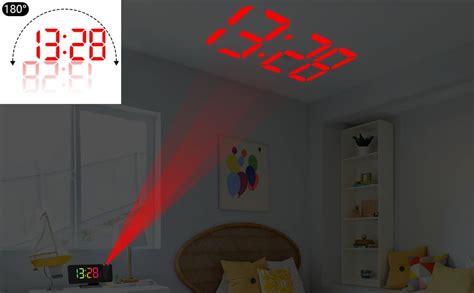 Buy ThreeH Plastic Projector Alarm Clock with 11 RGB Colors Changing ...