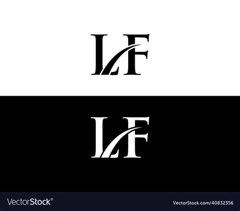 Lf logo monogram with emblem shield design Vector Image