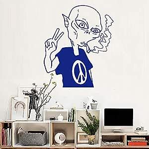 Buy Gadgets Wrap Alien Peace Love Smoking Wall Stickers, AG20-DRP-2902 ...