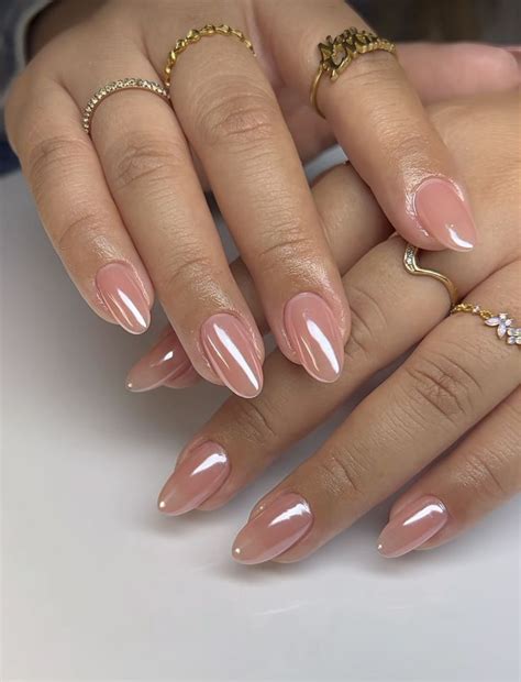 Rosé Short Peachy Chrome Nails | Floss Beauty – floss beauty.