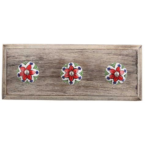 IndianShelf Handmade Wooden Triangle Wall Hooks Hangers Holders (10.04 ...