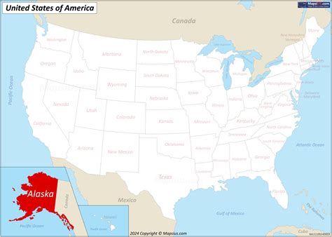 Map of Alaska State, USA - Mapsius.com