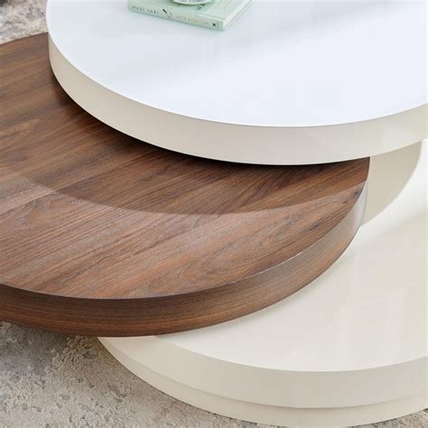 Buy Denver Swivel Tempered Glass Top Coffee Table - White from Home ...