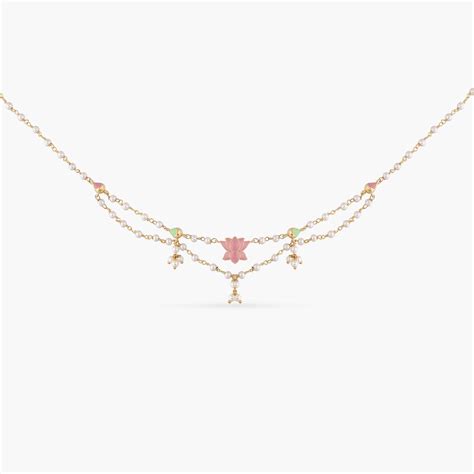 Shop Jalaja Lotus Motifs Layered Pearl Necklace by Tarinika - Tarinika ...