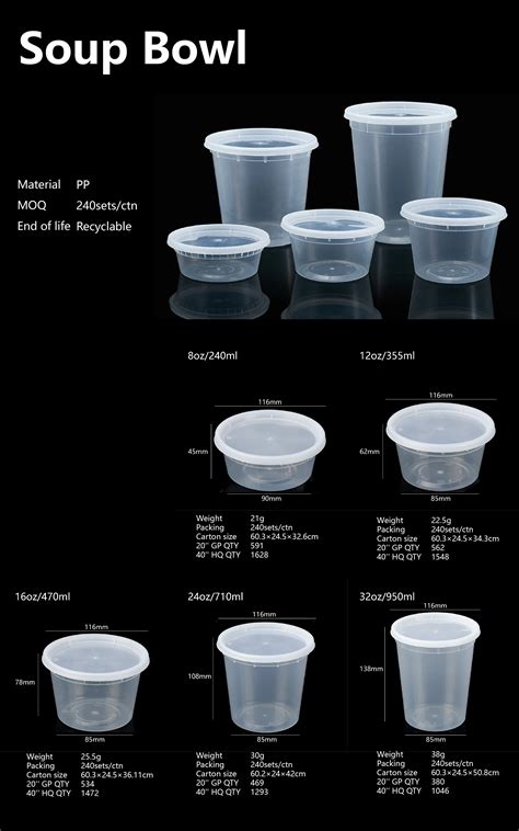 8oz Microwave-ready Transparent Plastic Disposable Pp Noodle Bowl ...