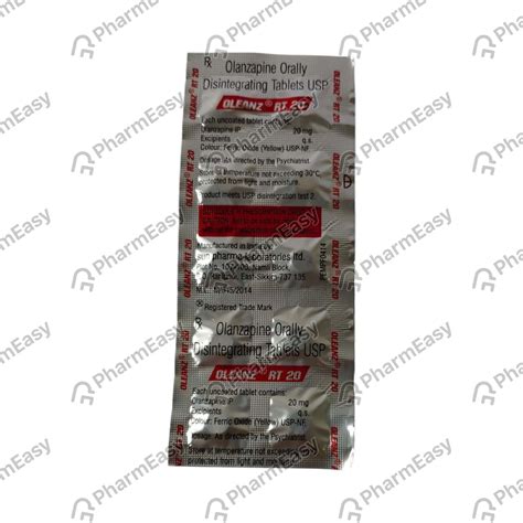 Oleanz Rt 20 MG Tablet (10): Uses, Side Effects, Price & Dosage | PharmEasy