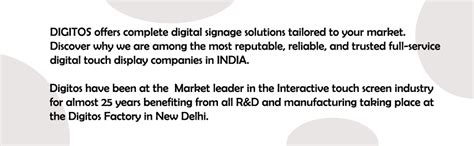 Digitos Technologies Touch Kiosk Horizontal 18 inch Digital Standee ...