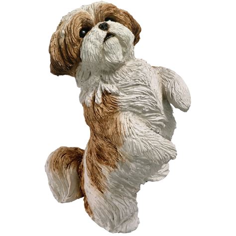 Buy Sandicast Small Size Gold and White Shih Tzu Sculpture, Sitting ...