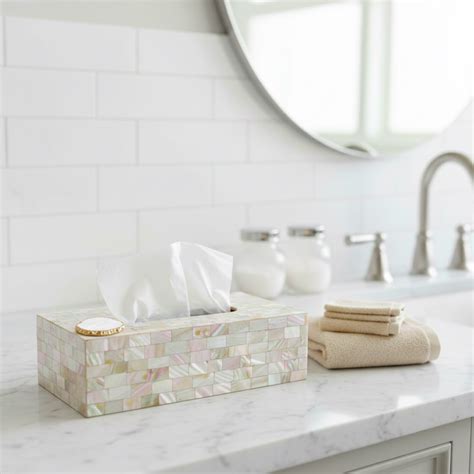 Get Buy Mother of Pearl Tissue Box Holder with Agate at Best Price ...