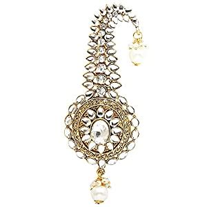 Buy Sanjog Multi-Colored Stone Golden metal Safa Kalangi Brooch for ...