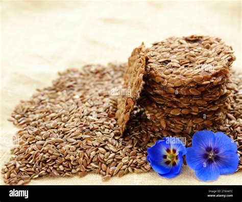 healthy eating flax seed crackers Stock Photo - Alamy