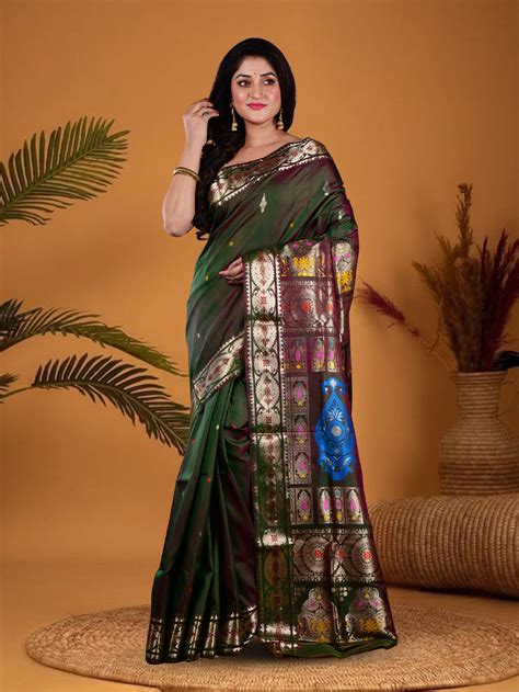Resham Shilpi Exclusive Handwoven Baluchari Silk Saree – Traditional B