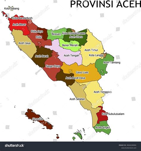 Nanggroe Aceh Darussalam Province Boundary Map Stock Vector (Royalty Free) 2616226591 | Shutterstock