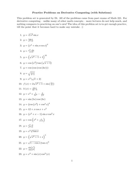 Image result for Hard Derivative Problems