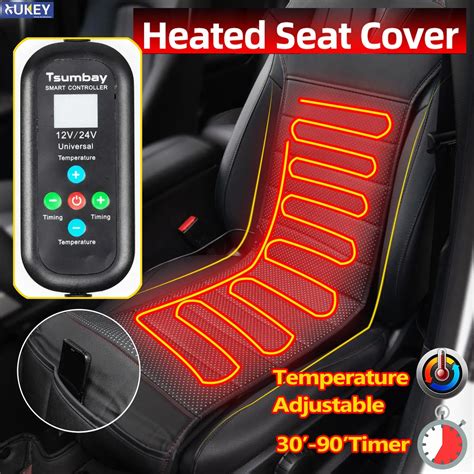 PU-Leather-Heated-Car-Seat-Cover-Cushion-W-Integrated-Remote-12V-24V-Universal-Heater-Warmer ...