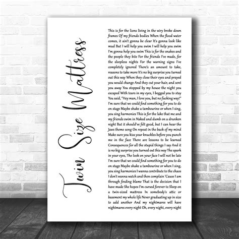 The Front Bottoms Lyrics Twin Size Mattress