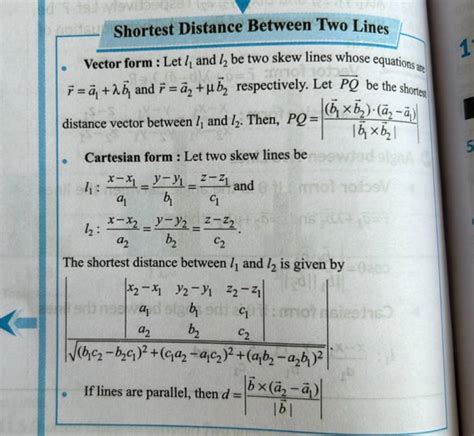 Image result for Find the Distance Between Two Lines Vector Form