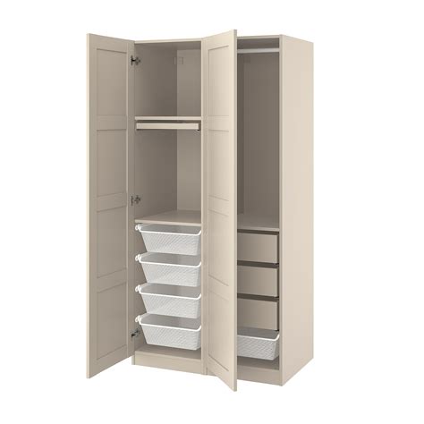 PAX / BERGSBO wardrobe combination, grey-beige/grey-beige, 100x60x201 ...