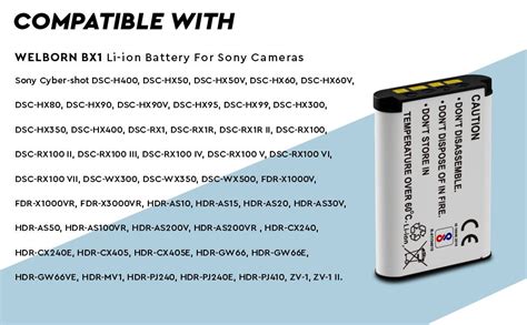 Buy WELBORN NP-BX1 Jumbo (1600 mAh) Rechargable Battery Pack for Sony ...