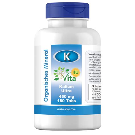 Kalium Ultra 450mg - bioverfügbar & vegan | 180 Tabs