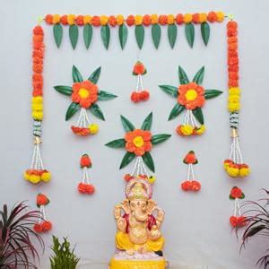 PARV Decor Artificial Lotus Pichwai Cow Hangings & Ganesha Strings ...