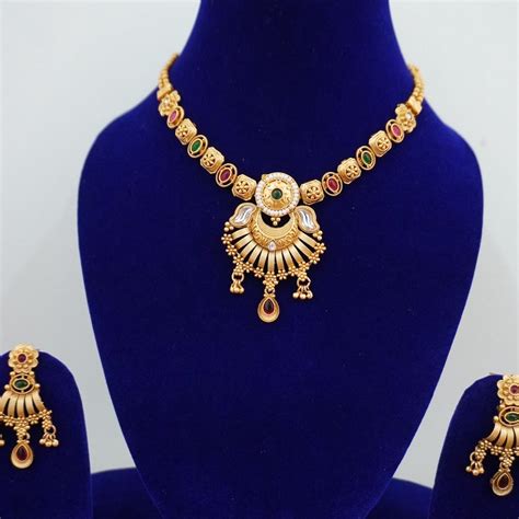 ARCH Antique Temple Necklace Jewellery Set – Girija's