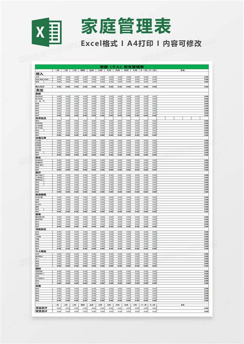 家庭收支管理系统-Excel表格-工图网