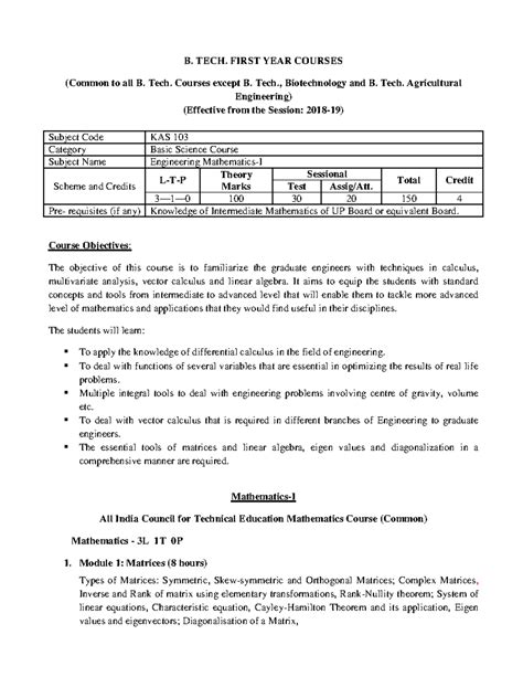 B.Tech First Year Maths 的图像结果