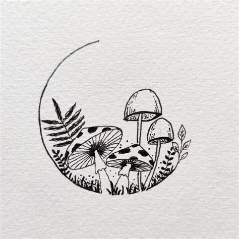 Mushroom Drawing Sketch at Vaughn Yeager blog