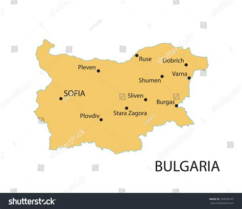 Bulgaria map with major cities