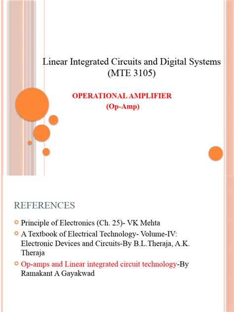 Rezultat imagine pentru Operational Amplifier Lecture Notes