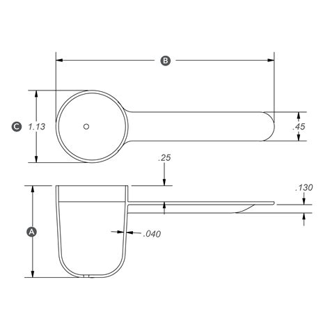 12.0R5.0DR Rounded Scoops, 12cc Round Plastic Scoops for Sale