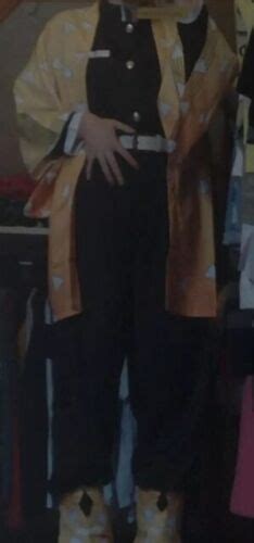 Buy Anime Demon Slayer Kimetsu no Yaiba Agatsuma Zenitsu Cosplay ...