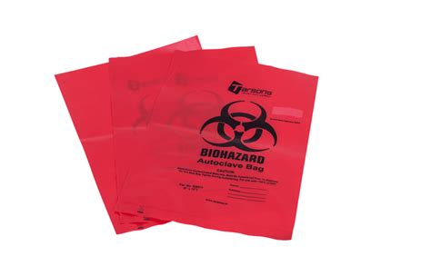 Biohazard Autoclave Bags with Temperature Indicator Patch, Pack of 25 ...