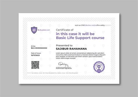 Design a certificate for health training website | Freelancer