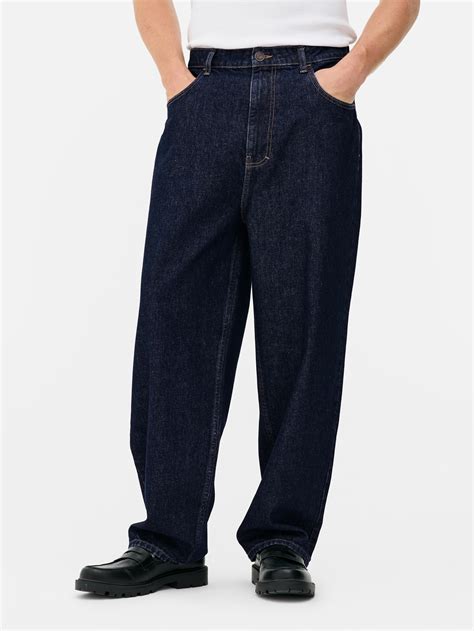 Men's Indigo Mid-Rise Baggy Jeans | Primark