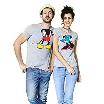 Buy Bon Organik Cotton Grey Together Since, Disney Couple Tees for Men ...