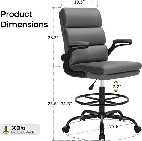 Amseatec Drafting Chair Tall Office Chair with Padded Flip-up India | Ubuy