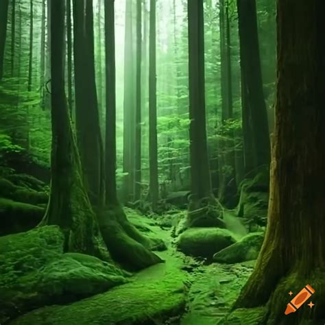 Dense forest landscape on Craiyon
