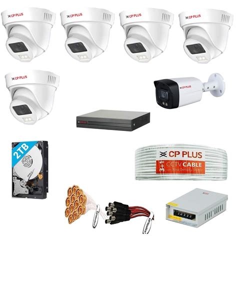 CP PLUS 5MP Guard+ Colour Vision in Night 6 Camera Combo Kit with (8Ch ...