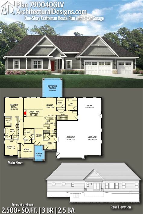 One Story House With Basement Plans