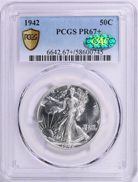 1942 Walking Liberty Half Dollar PCGS Proof-67+ (CAC Green) (Item ...